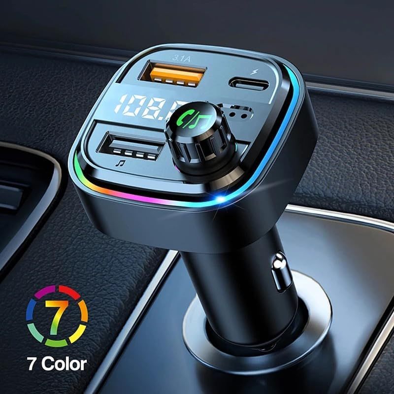 Fm Transmitter - Bluetooth Transmitter Car Stereo - Bluetooth Fm Transmitter - 2 Usb Ports,1 Usb c Port, Car charger, Fast Charge