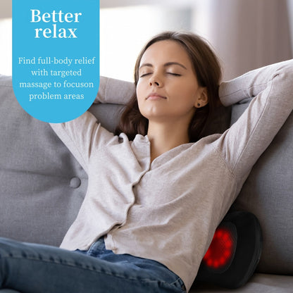 Neck & Back Massager Pillow with Heat – Wireless 3D Kneading Acupressure Electric Massage Pillow for Lumbar, Shoulder & Neck Pain Relief, Portable Unisex Gift