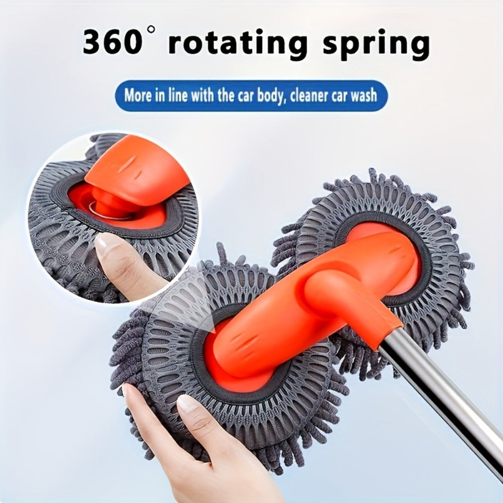 Car Wash Mop with Adjustable Handle – Microfiber Cleaning Brush for Cars & Trucks, Scratch-Free Detailing Tool