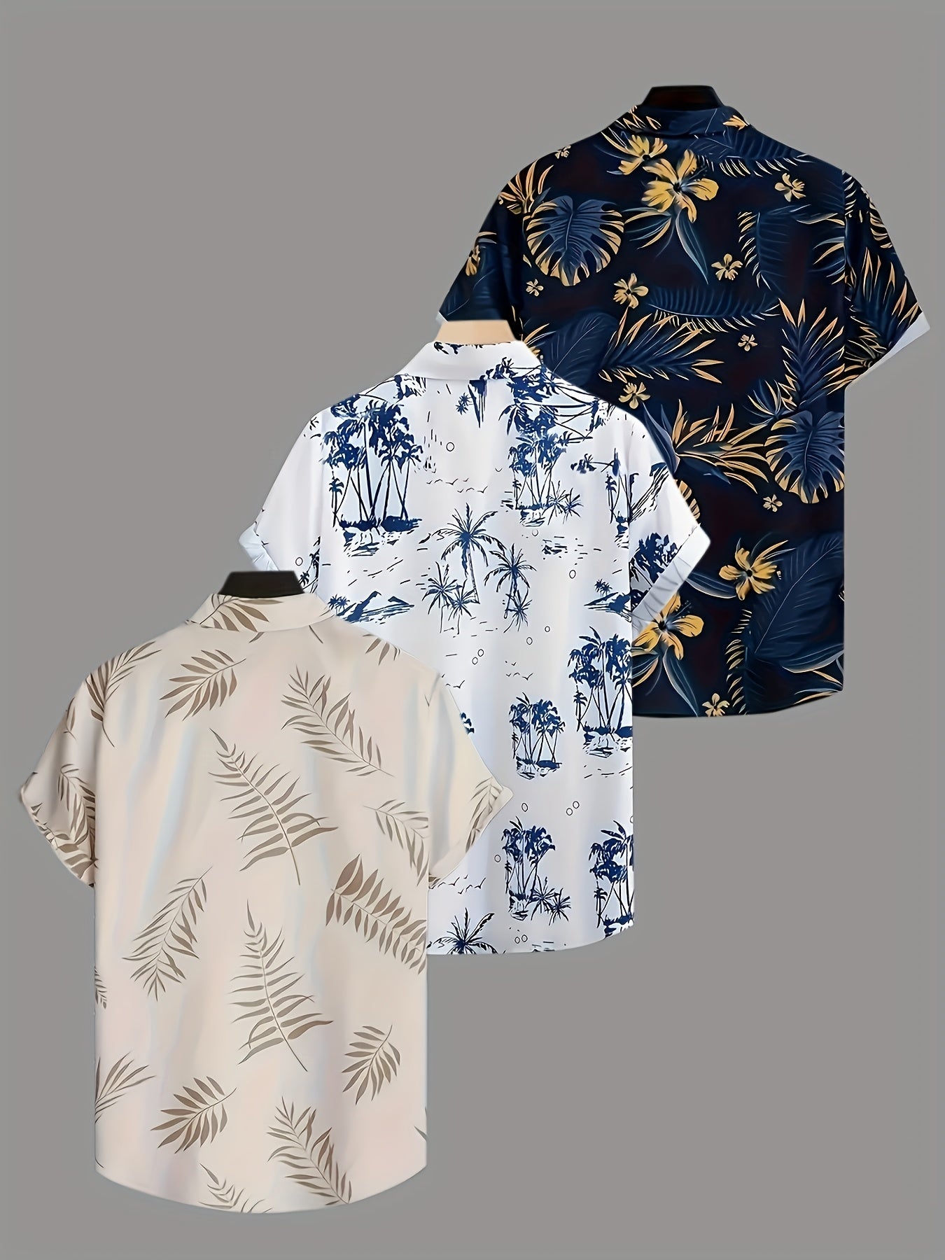 Men's Tropical Print Shirt - Collared Short Sleeve 489765