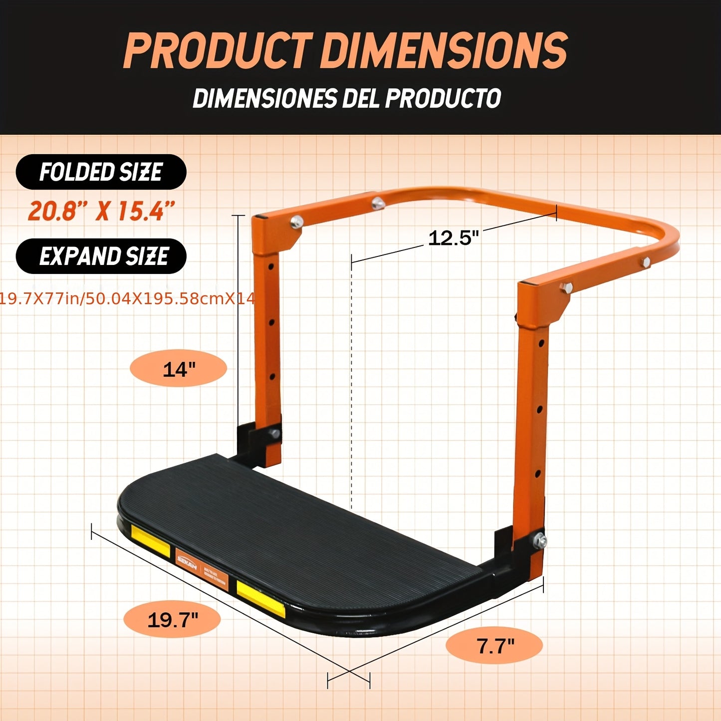 Thickened Anti-slip Foldable Tire Steps - Essential Parts For Truck, SUV And Trailer Maintenance - Adjustable Height With A Load Capacity Of 350 Pounds[Fits Tires Up To 13.5in Wide] - Portable Foldable Design, Tire Accessories