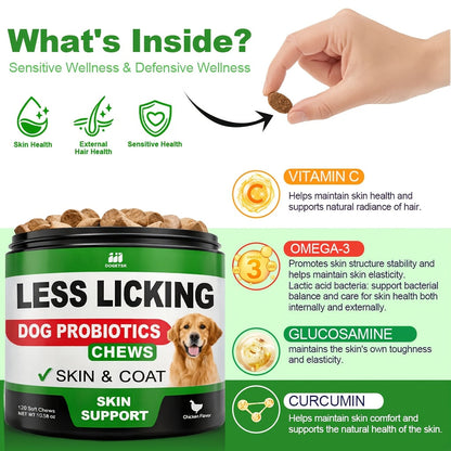 Dog Immune & Gut Support Chews 120ct – Chicken Flavor Soft Chews for Healthy Skin & Coat, Digestive Health & Immune Boost – Daily Wellness Supplement for All Breeds & Ages