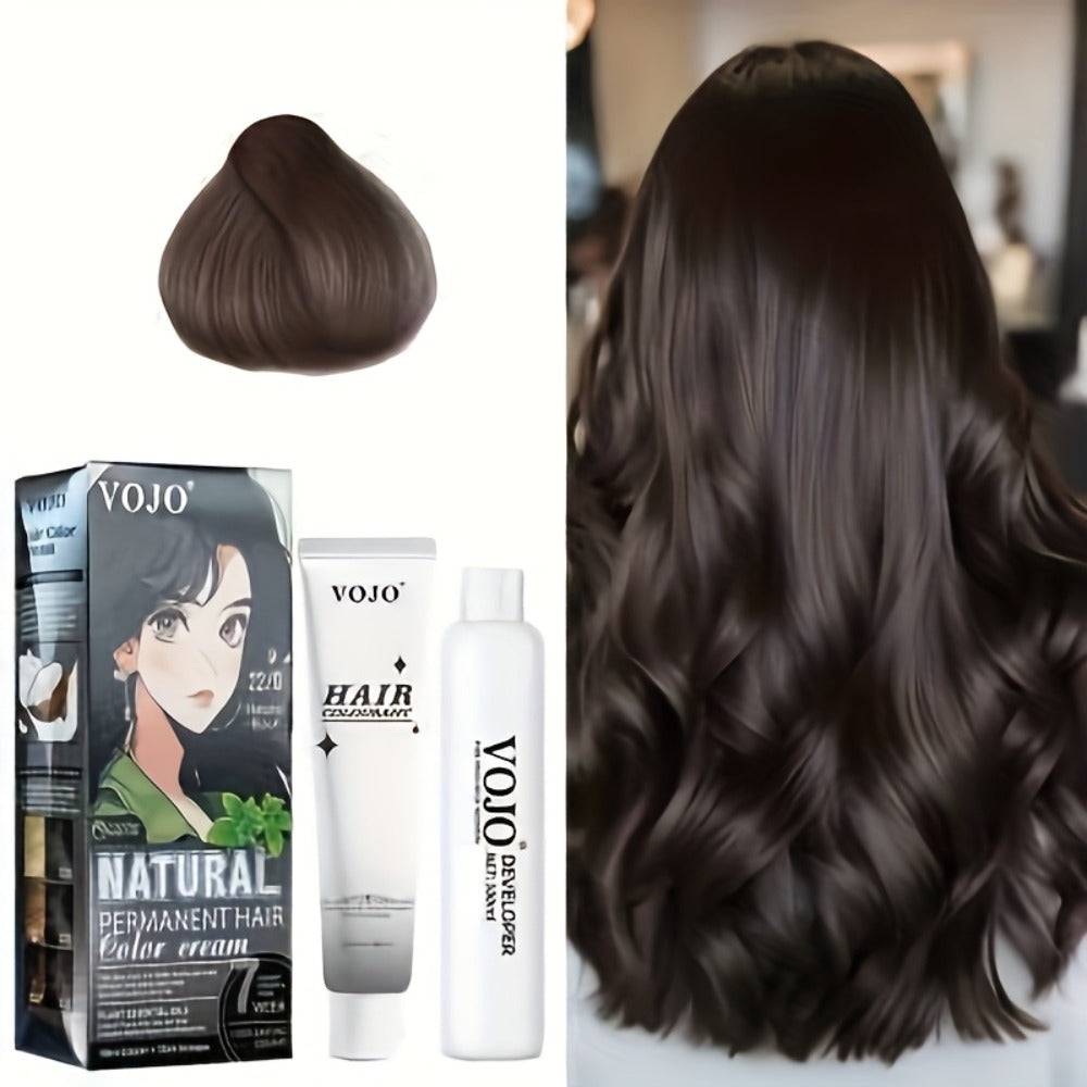Permanent Hair Dye Kit 12 Vibrant Colors with Developer & Applicator Tools Bleach Blonde Ash Grey Ocean Blue Brown Purple Pink Red Golden Black Long-Lasting DIY At-Home Hair Color Cream Set Women