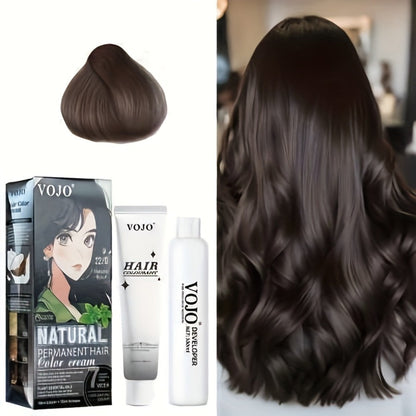 Permanent Hair Dye Kit 12 Vibrant Colors with Developer & Applicator Tools Bleach Blonde Ash Grey Ocean Blue Brown Purple Pink Red Golden Black Long-Lasting DIY At-Home Hair Color Cream Set Women