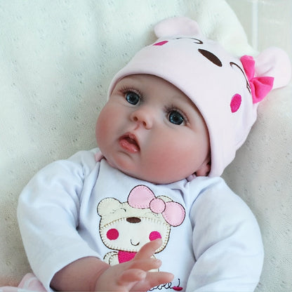 Cloth Body Reborn Baby Doll 22 Inch Soft Vinyl Limbs Sleeping Princess Newborn Girl with Cute Outfit Pacifier Bottle Birth Certificate – Huggable Lifelike Baby Doll Gift for Girls Boys Birthday Christmas