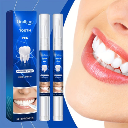 Teeth Whitening Pen 2-Pack – Gluten-Free Gel Formula for Yellow Teeth, Gentle Deep Cleaning & Bright White Smile, Mint Fresh Breath, Travel-Friendly Pen Design for Daily Oral Care & On-the-Go Whitening