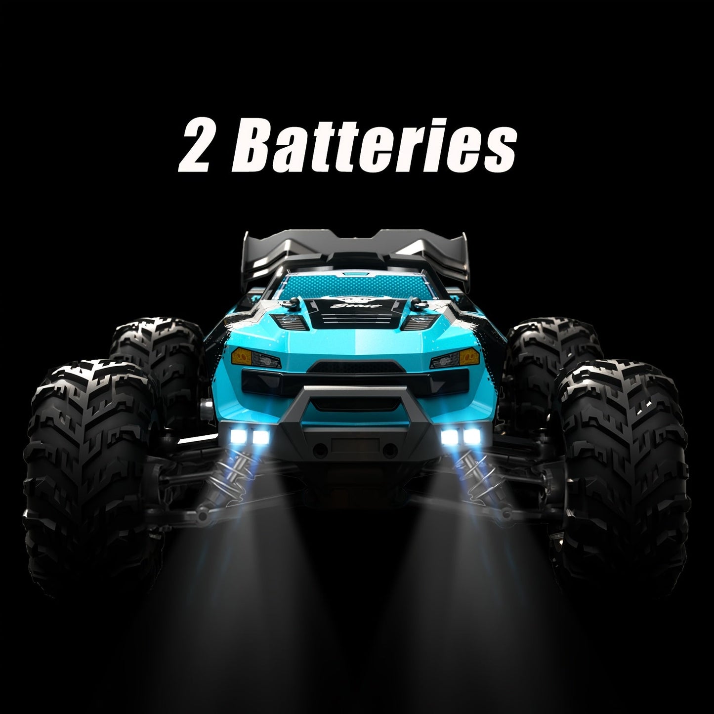 High Speed RC Car 1:16 Scale 4WD 70KM/H Off-Road Drift Racing Vehicle with RC390 Motor, 2.4GHz Remote Control, LED Lights, Head-Up Wheelie, 2 Batteries – All-Terrain Kids & Adult Gift