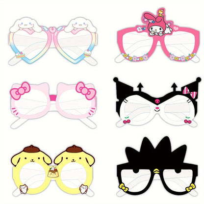 Sanrio Photo Booth Glasses Props 12 Pcs Hello Kitty Kuromi My Melody Cinnamoroll Gudetama – Licensed Paper Party Eyewear for Birthday Party Favors, Holiday Celebrations, Kawaii Themed Events & Seasonal Decor
