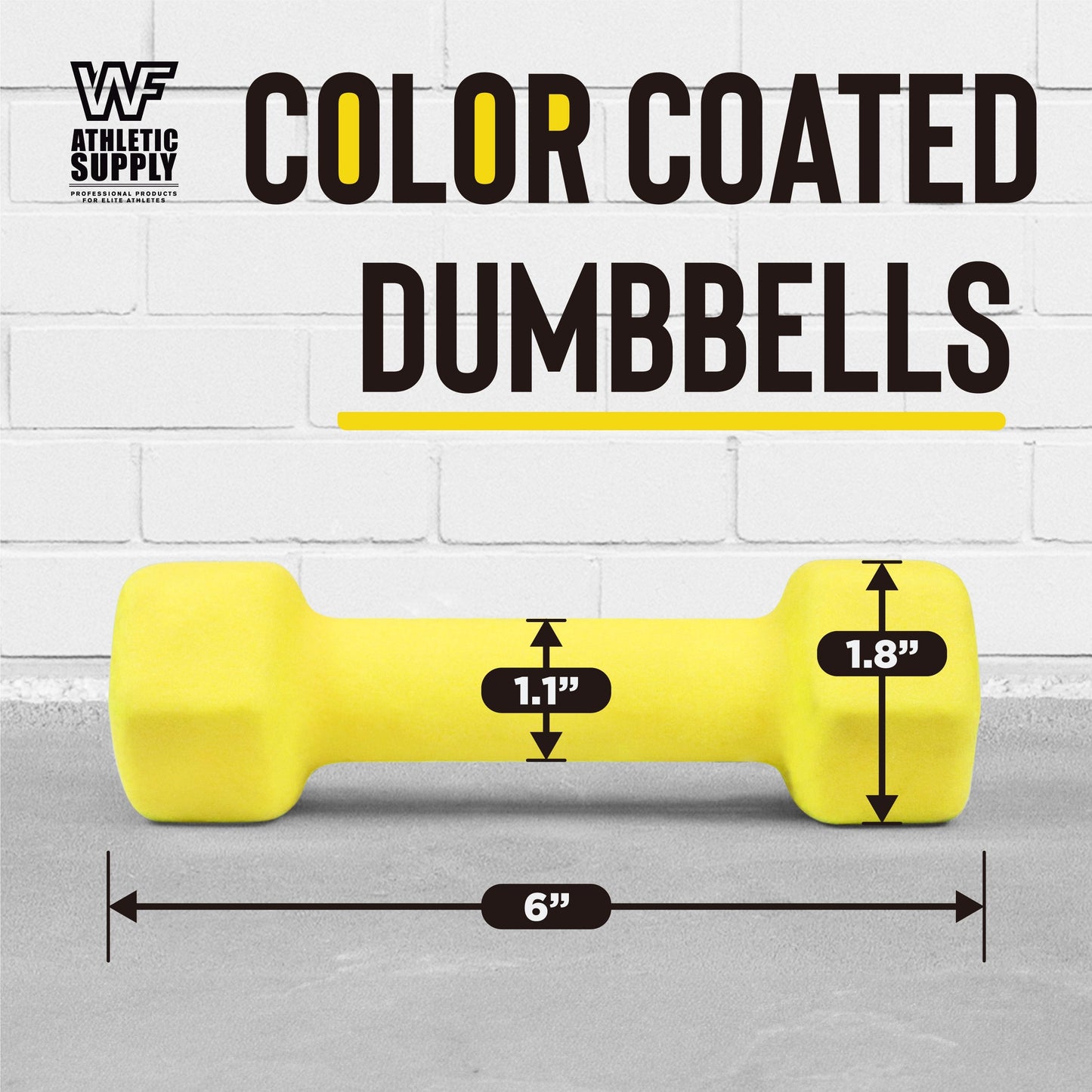 Neoprene Dumbbells Pair with Non-Slip Hex Shape – Color-Coded Hand Weights for Women & Men, Strength Training, Home Gym & Aerobics – 2LB to 15LB Available in Yellow, Green, Red, Blue & Gray