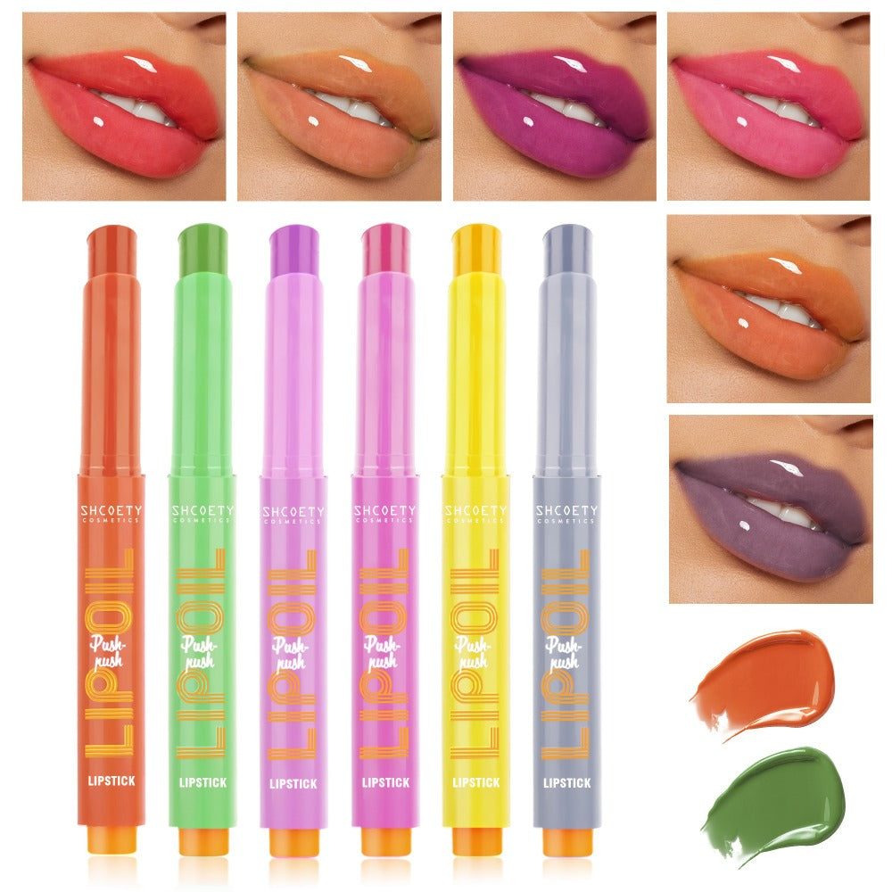 6-Piece Neon Press-On Lip Gloss Set High-Gloss Moisturizing Long-Lasting Bold Lip Makeup — Vibrant Mixed Shades Plumping Glossy Lipstick Bundle Gift Set for Women Girls All Skin Tones