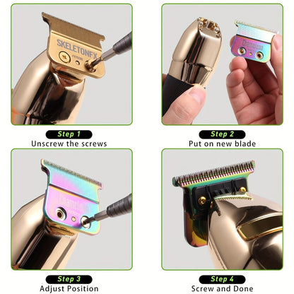 BaBylissPRO Zero-Gapped Replacement Trimmer Blades FX707C — Compatible with FX787 & FX726, Professional Barberology Grade, Ultra-Close Precision Cutting, Easy Snap-In Install for Barbers & Home Use