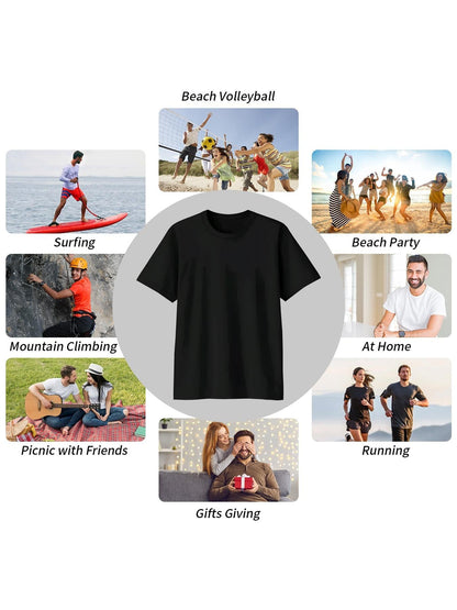 Men's Performance T-Shirt - Crew Neck Short Sleeve Everyday Style 498213