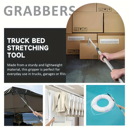 Telescopic Truck Grab Bar Set Stainless Steel Adjustable Length Anti-Slip Grips 59 Inch for Pickups Trucks Trailers Warehouses Construction Sites Easy Storage Durable