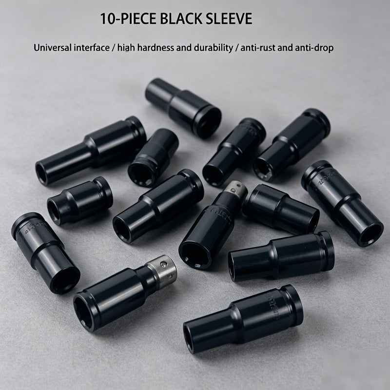 This Set of 1/2 Inch Deep Impact Sockets Comes with a Sturdy Green Storage Case, Perfect for Tasks Like Tire Removal, Mechanical Repairs, And Car Maintenance. It Works Well with Both Electric And Pneumatic Drills