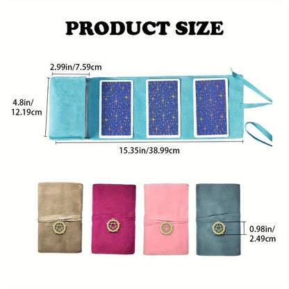 Tarot Card Bag Velvet Pouch with Retro Pendant – 5pcs Lightweight Tarot Storage Holder Set, Mystical Drawstring Bags for Tarot Cards, Crystals & Oracle Decks