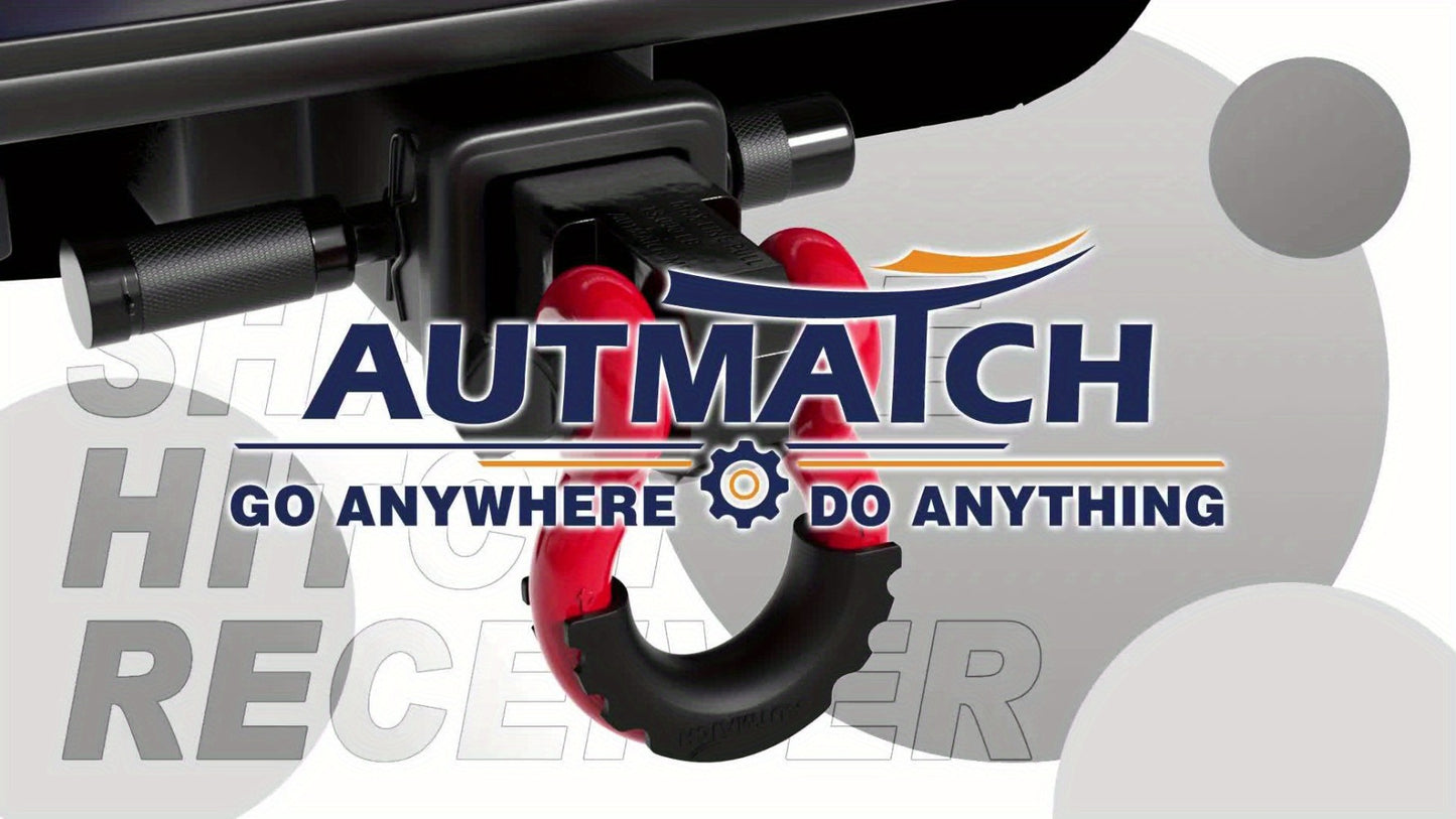 Shackle Hitch Receiver Kit 2 Inch – 45,000 lbs Break Strength, Drop-Forged Steel, Lock Pin & D-Ring, Fits Truck RV ATV Boat, 8 Colors, Towing Recovery Set