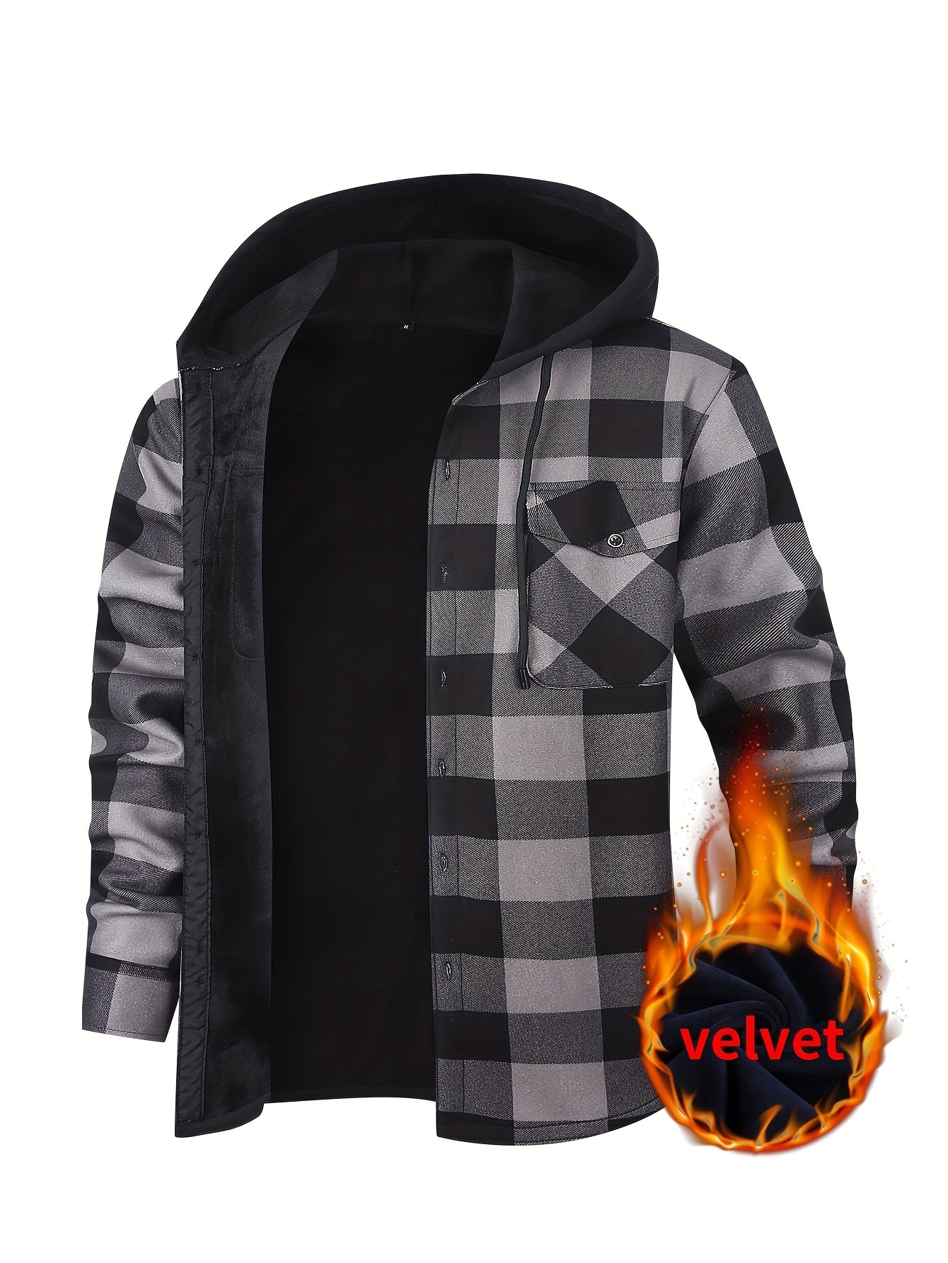 Men's Versatile Plaid Pullover Coat
