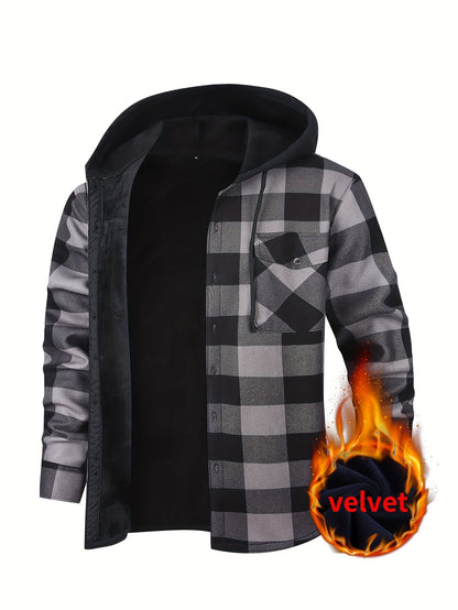 Men's Versatile Plaid Pullover Coat