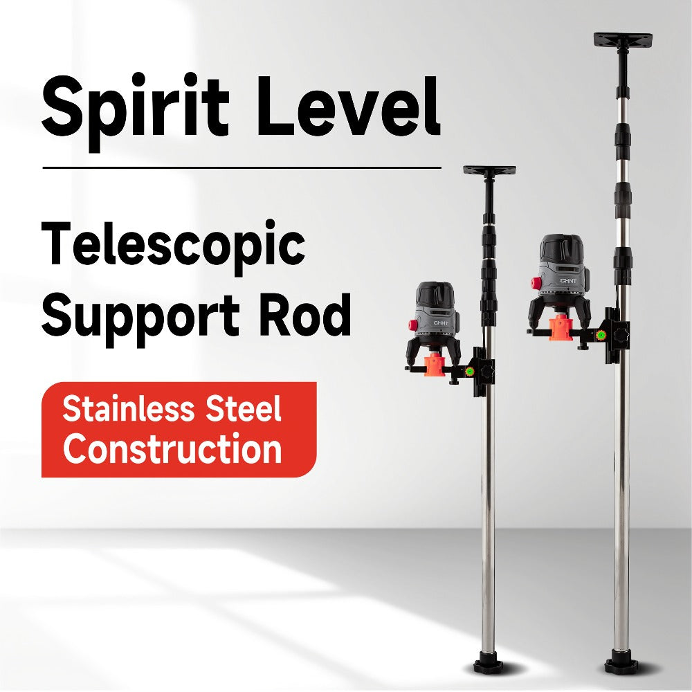 Telescoping Laser Level Pole 15.4ft / 4.7m – Adjustable Extension Rod with 1/4"-20 & 5/8"-11 Thread Mount for Rotary and Line Lasers, Professional Surveying & Construction Staff