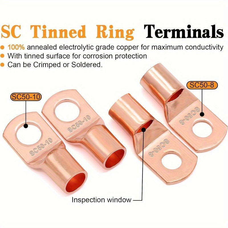 1/0 Gauge Copper-Clad Aluminum (CCA) Wire, (20ft Red + 20ft Black), (25ft Black + 25ft Red), with 20 Terminals, 20 Heat-shrink Tubes, And 1 Fuse Box; Battery Power/ground Cables, Car Audio Speakers, RV/trailer Amp Wiring Kits