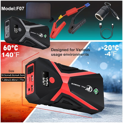 Jump Starter Power Bank 1600A–3000A – 12V Car Battery Booster, USB-C Fast Charge, LED Flashlight, MCU Precision Control, Works at -20°C