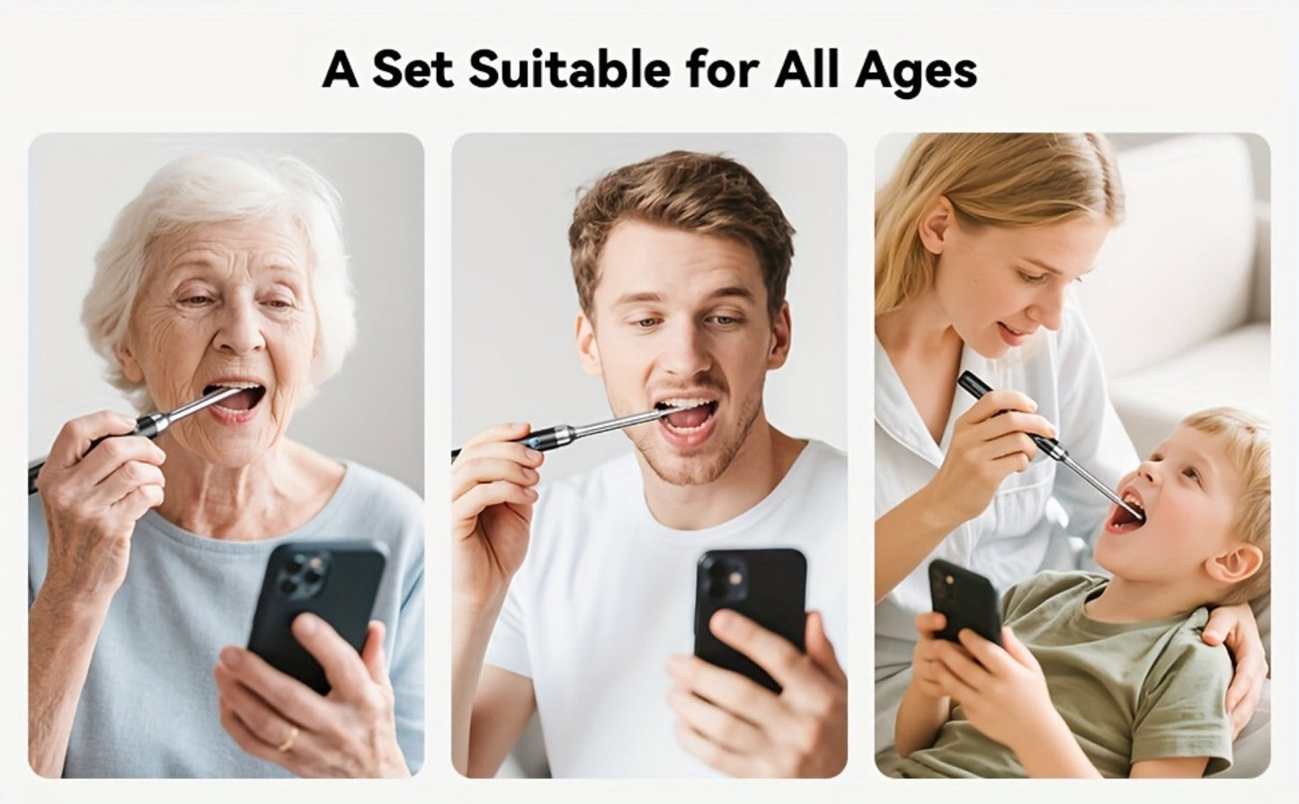 Intelligent Visual Tonsil Stone Removal Kit – 1080P HD Camera, 6 LED Lights, Wi-Fi & App Connection, Multi-Accessory Oral Inspection Tool for All Ages
