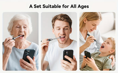 Intelligent Visual Tonsil Stone Removal Kit – 1080P HD Camera, 6 LED Lights, Wi-Fi & App Connection, Multi-Accessory Oral Inspection Tool for All Ages