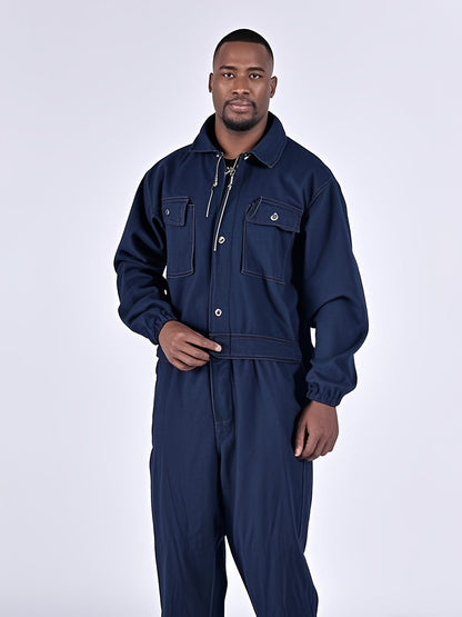 Unisex Work Coveralls - Multi-Pocket Utility Design