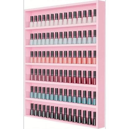 Wall Mount Nail Polish Rack Organizer 6 or 10 Tier with Acrylic Baffle Salon Display Shelf for Gel Polish Storage Nail Studio Home Spa Vanity Black White Pink