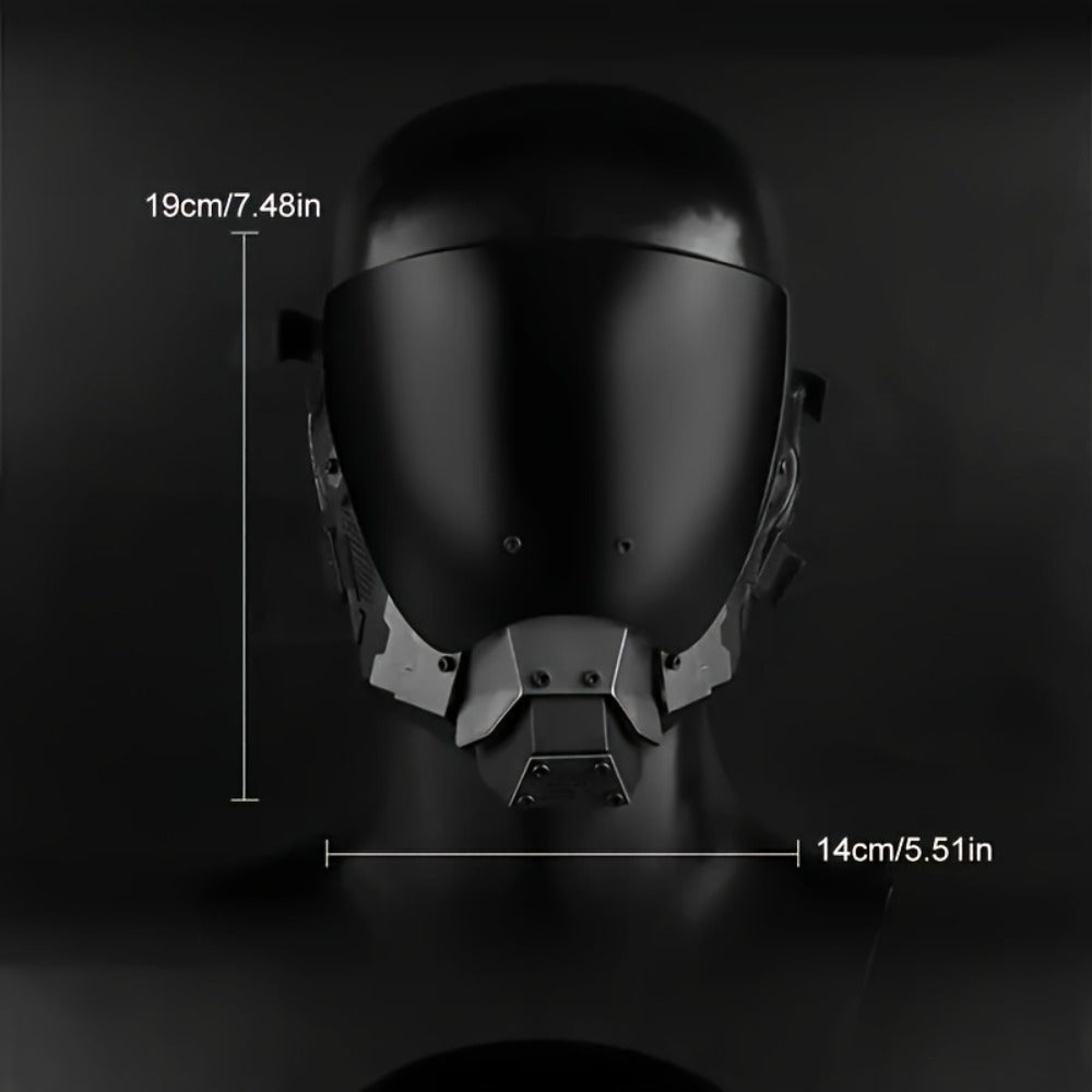 Cyberpunk Futuristic Face Mask for Men & Adults – Breathable Sci-Fi Half Mask for Halloween Cosplay Rave Bar Club Music Festival Photo Prop Cool Gift