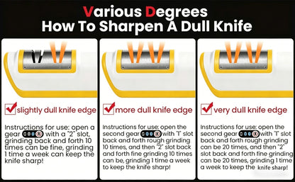 Electric Knife Sharpener USB Rechargeable Professional Knife Grinder & Polisher – Fast Sharpening for Chef Knives, Fruit Knives & Kitchen Blades, Portable Cordless Design for Home & Outdoor Use
