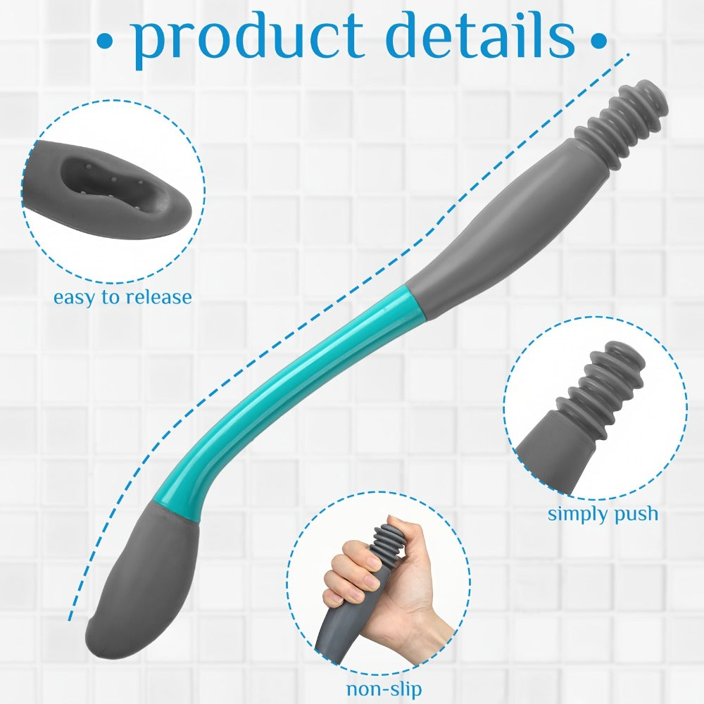 Bottom Wiper for Elderly & Limited Mobility - 4-Piece Toilet Wiping Aid Kit with Long Handle Butt Wiper, Shower Brush, Portable Bidet & Storage Bag for Independent Bathroom Self-Care