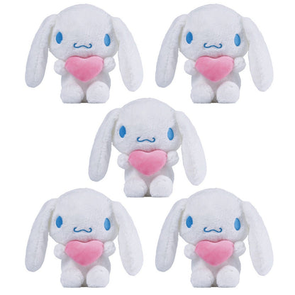 Hello Kitty Kuromi Plush Set 5pcs — Official Licensed Sanrio Stuffed Animals Holding Hearts, My Melody Gudetama Kawaii Gift for Girls Teens Birthday Christmas Holiday