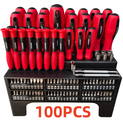 10/100/126/132pcs Precision Screwdriver Set, Insulated Magnetic Screwdriver Tools, Professional Auto Repair Tools, Comes with A Plastic Storage Rack, Suitable for Electronics And Precision Work, A Good Choice for Daily Use And Holiday Gifts.
