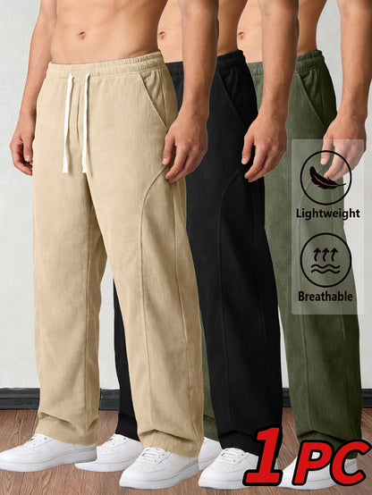 Men's Corduroy Trousers - Drawstring Waist With Pockets