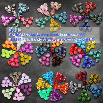 Mystery Box DnD Dice Set 72pcs Blind Box 9 Sets Random Polyhedral Dice with Pouches – D4 D6 D8 D10 D12 D20 Surprise Gift for D&D RPG Tabletop Gamers