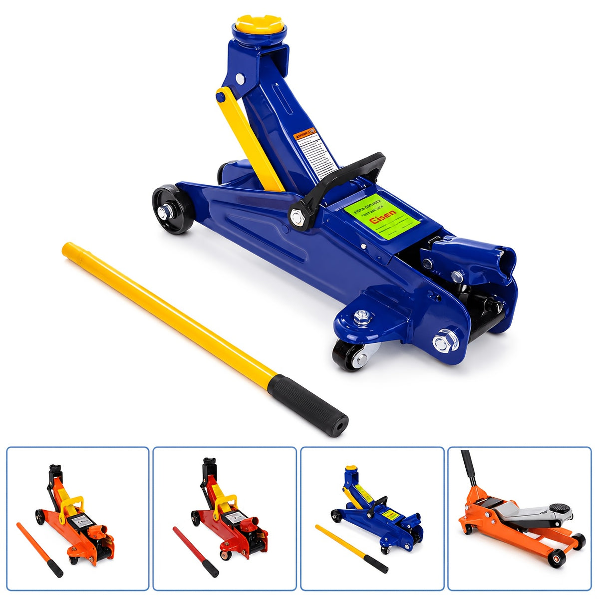 Easy-to-use 2-ton Heavy-duty Jack, Hydraulic Low-profile Car Service Jack, Includes Storage Bag