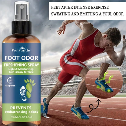 Foot & Shoe Deodorant Spray - Odor Control & Long-Lasting Freshness, Quick-Absorbing Non-Greasy Formula, Hypoallergenic, 100ml/3.52fl.oz, for Men & Women