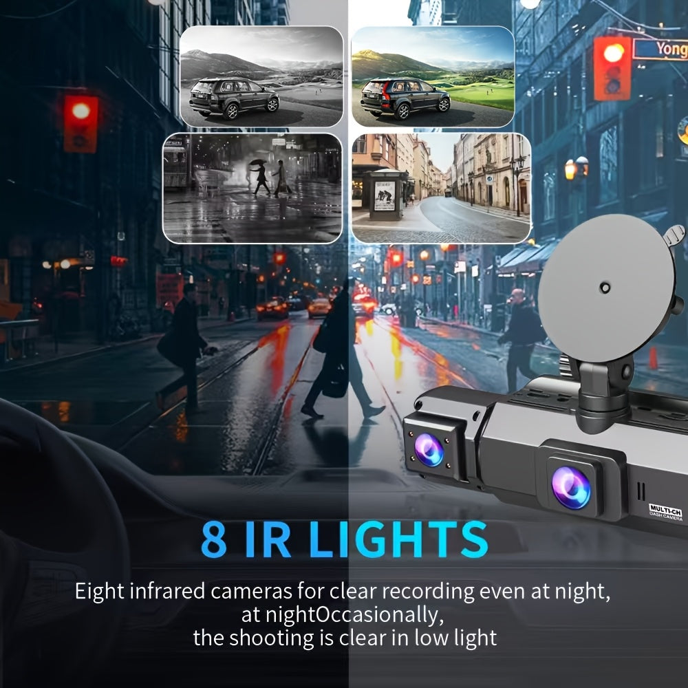 360 ° 3/4-channel 1080P High-definition Ultimate Safety Driving Recorder Set, Dash Camera for Cars, Night Vision, Loop Recording - Car, 24/7 Recording Parking Mode Monitor, WDR, G-Sensor, Optional 32GB Card