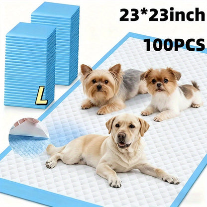 Tear-Resistant XXXL Dog Pee Pads 100-Count – 6-Layer Thickened Super Absorbent Leak-Proof Pet Pads | Odor-Reducing | Puppy & Large Dog Versions | Indoor, Outdoor, Bedroom & Dog Bed Use