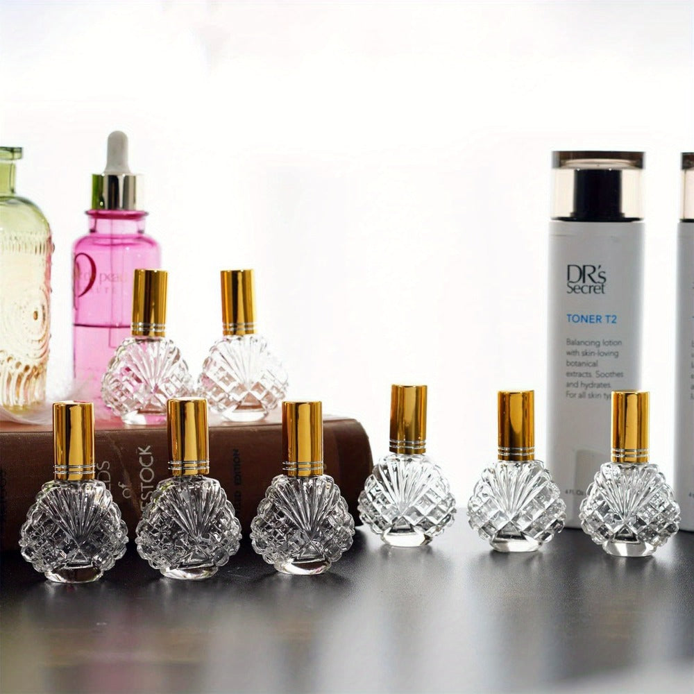 Glass Perfume Atomizer Bottles 15ml 20 Pack Gold Refillable Fine Mist Spray Travel Fragrance Bottles with 5 Funnels and 5 Pipettes for Perfume Cologne Essential Oil Decanting Sampling Gift Set
