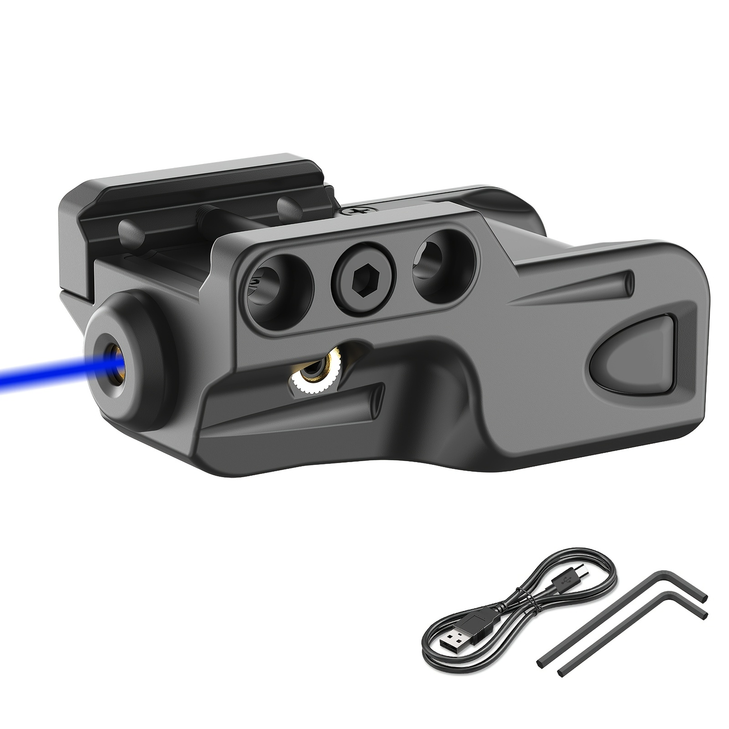 Picatinny Rail Laser Sight USB Rechargeable Low Profile 1-5mW for Handgun Pistol Red Green Blue Purple IR Multiple Colors Polyamide