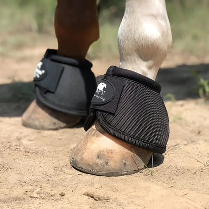 Horse Bell Boots Non-Turning Durable Protective Horseshoe Overreach Boots for Horses, Pair, S/M/L Available in Black Red White Royal Blue, Equine Hoof Protection Riding Gear