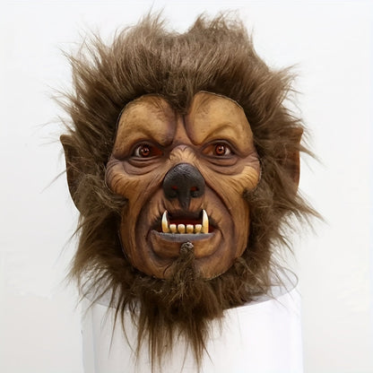Hairy Beast Latex Masquerade Mask for Men – Natural Latex Full Face Halloween Costume Mask for Themed Party Cosplay Masquerade Ball Scary Dress Up, Cool Dashing Design Hand Washable