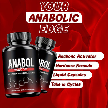 Anabol Hardcore Anabolic Activator for Men — Advanced Energy, Strength & Muscle Performance Formula with 6-Keto-Diosgenin & Hecogenin | Daily Wellness Support | 60 Capsules | 1-3 Bottle Options