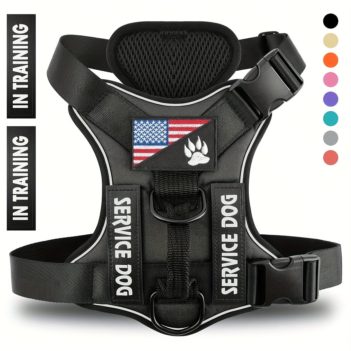 Reflective Dog Harness Vest with Handle Adjustable No-Pull Pet Vest for Walking Running & Training - Easy Control for Small Medium Large Dogs XS S M L XL Multiple Colors