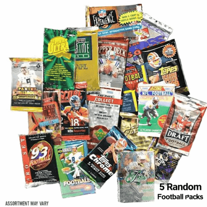 NFL Football Cards Pack Bundle – 5 Random Sealed Packs, Assorted Sets with Rookie & Rare Pull Potential, Collector Gift for NFL Fans & Football Card Collectors