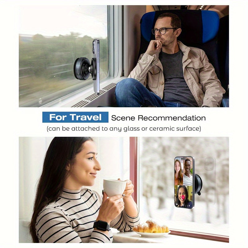 360-Degree Adjustable Magnetic Phone Holder, Designed for New Vehicles, Multifunctional Navigation Mount, Compatible with Cars, Gyms, Mirrors, And Smooth Surfaces, Featuring a Non-Adhesive Suction Cup