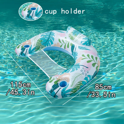 Striped Inflatable Pool Float for Adults – Heavy-Duty PVC Raft Lounge Chair with Cup Holders, Leak-Proof Design for Lake River Ocean Beach, Summer Pool Party Accessory