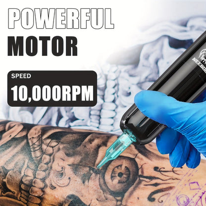 Wireless Tattoo Gun Kit – Neebol Cordless Rotary Tattoo Machine with 2000mAh Battery, 10 Cartridge Needles, 7 Inks, Green Soap & Tattoo Supplies – Portable Beginner & Artist Set